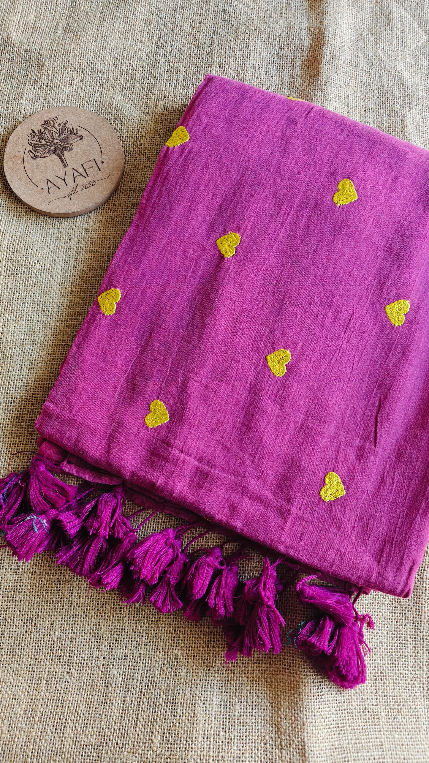 Pink Hearts Embroidery Saree