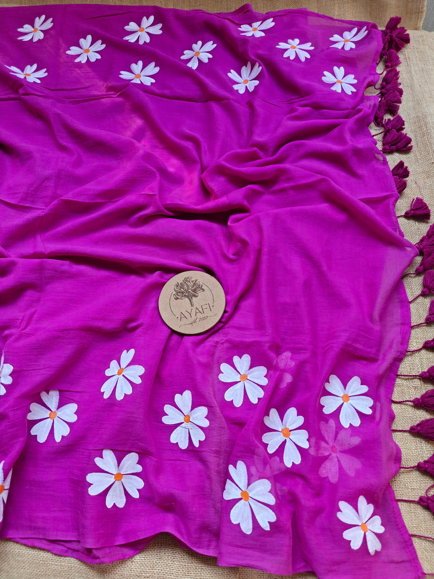 Gale Jasmine Hand-Painted Saree