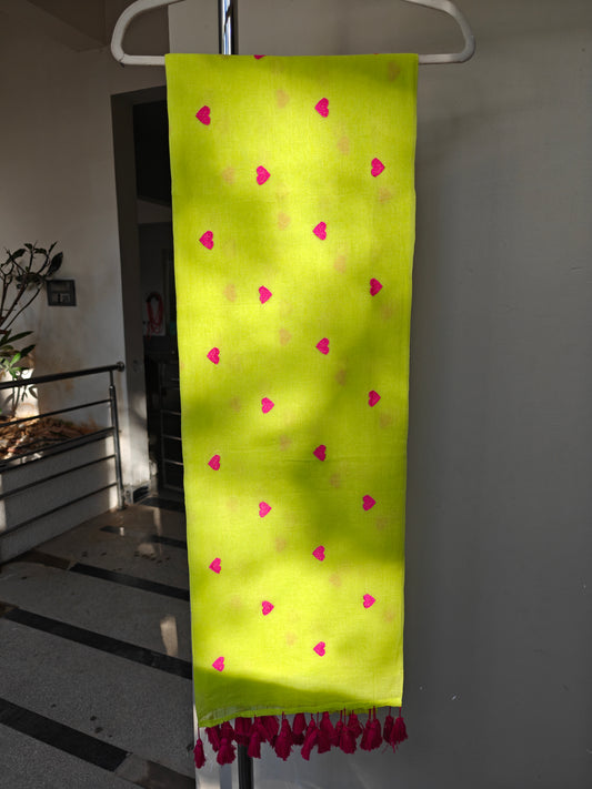 Chartreuse Pink Hearts