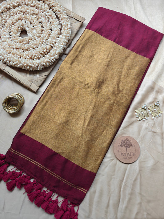 Maroon Zari Pallu Modal Cotton Saree