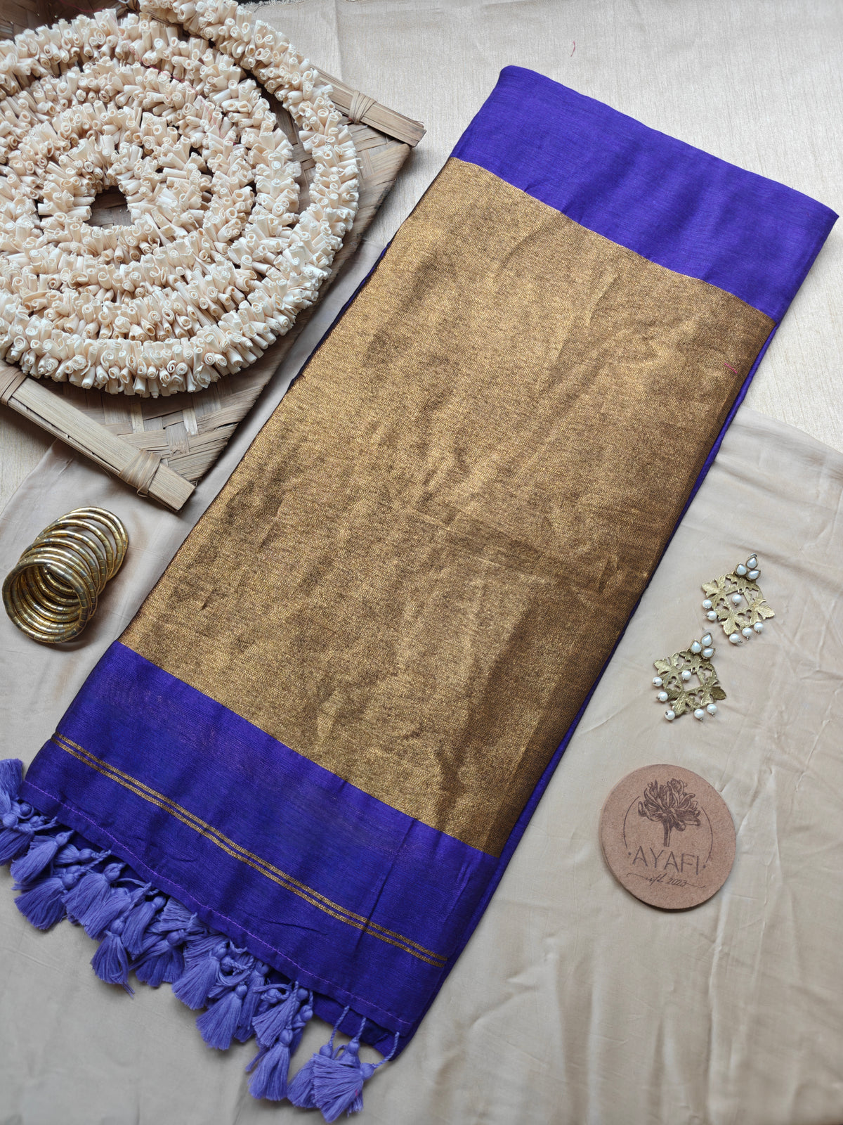 Purple Zari Pallu Modal Cotton Saree