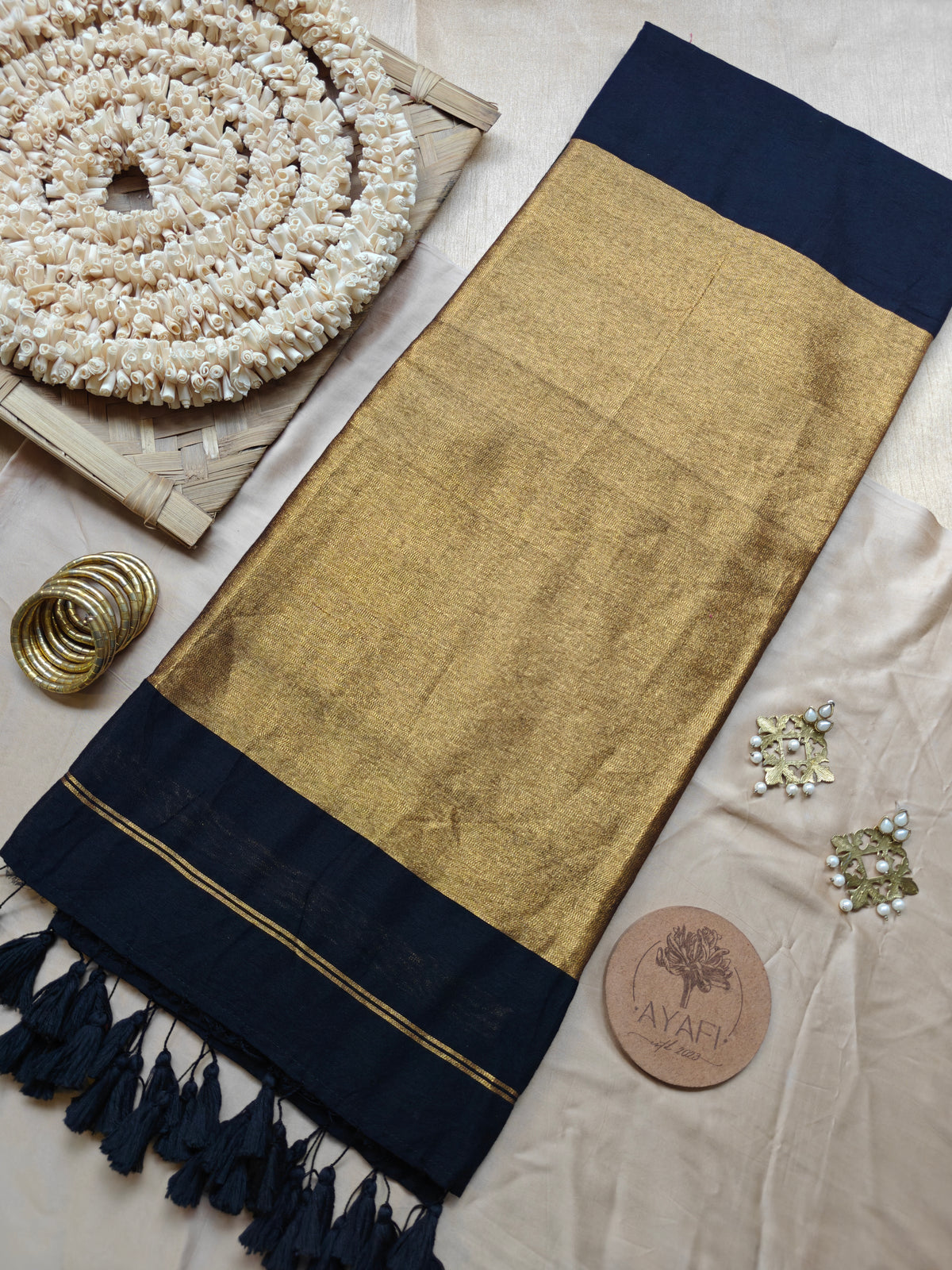 Black Zari Pallu Modal Cotton Saree