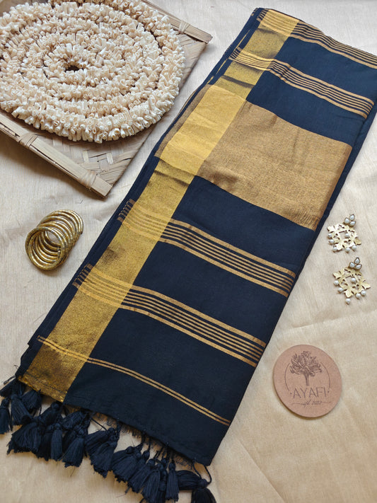 Black Zari Pallu Modal Cotton Saree