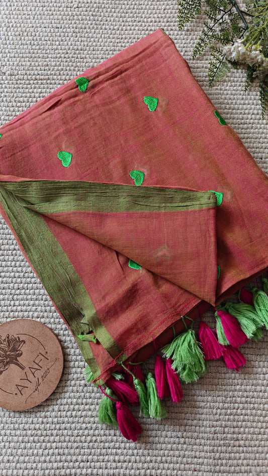 Peachy Green Hearts