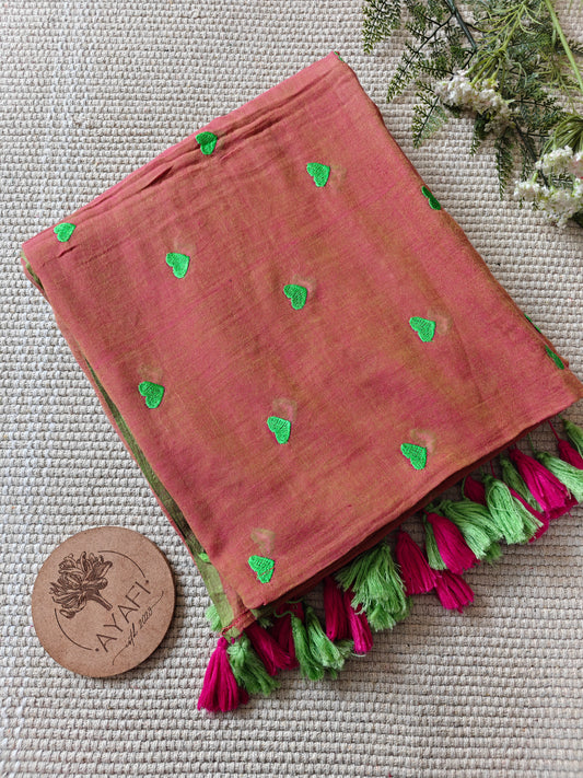 Peachy Green Hearts