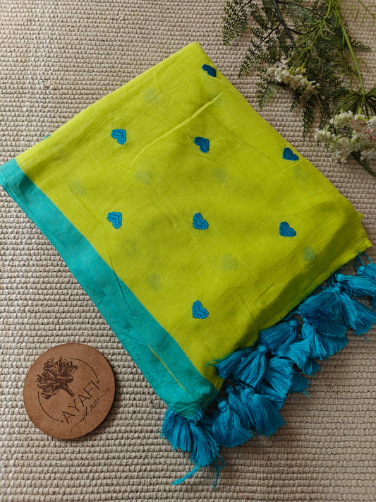 Chartreuse Blue Hearts