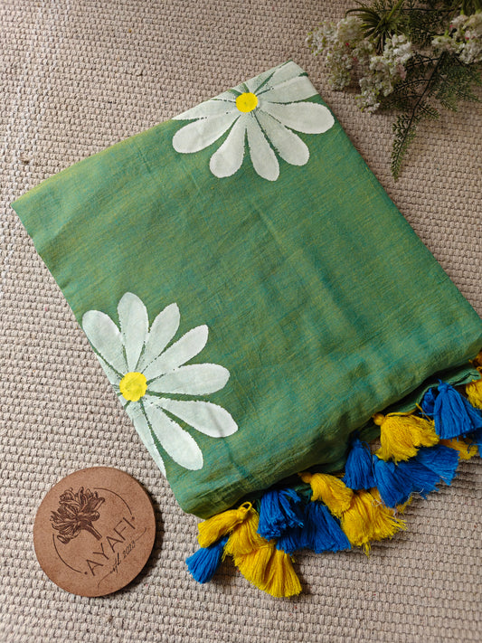 Laurel Daisy Hand-Painted Saree