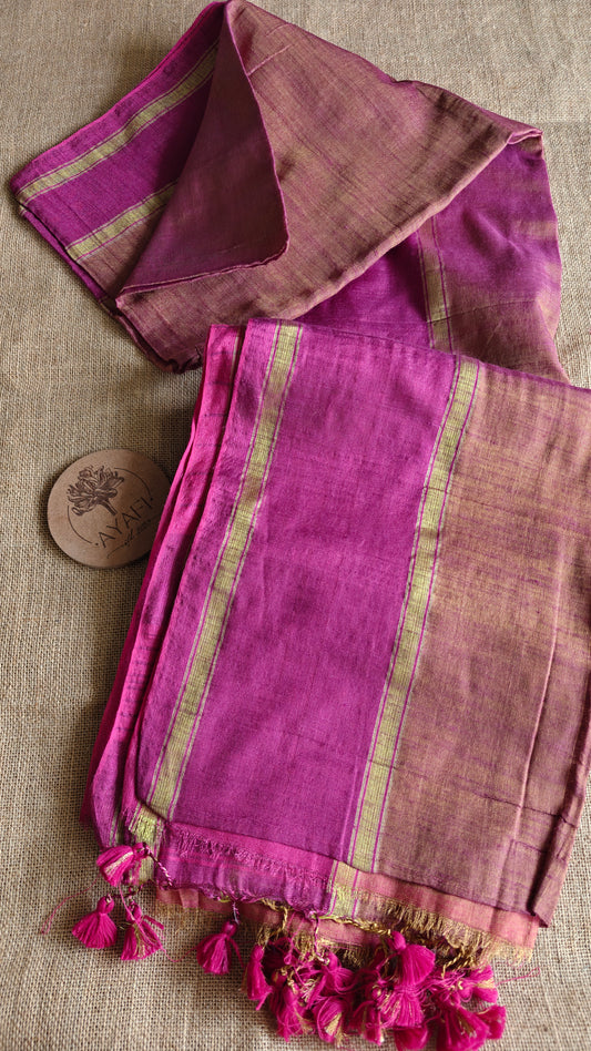 Pink Cotton Tissue Saree