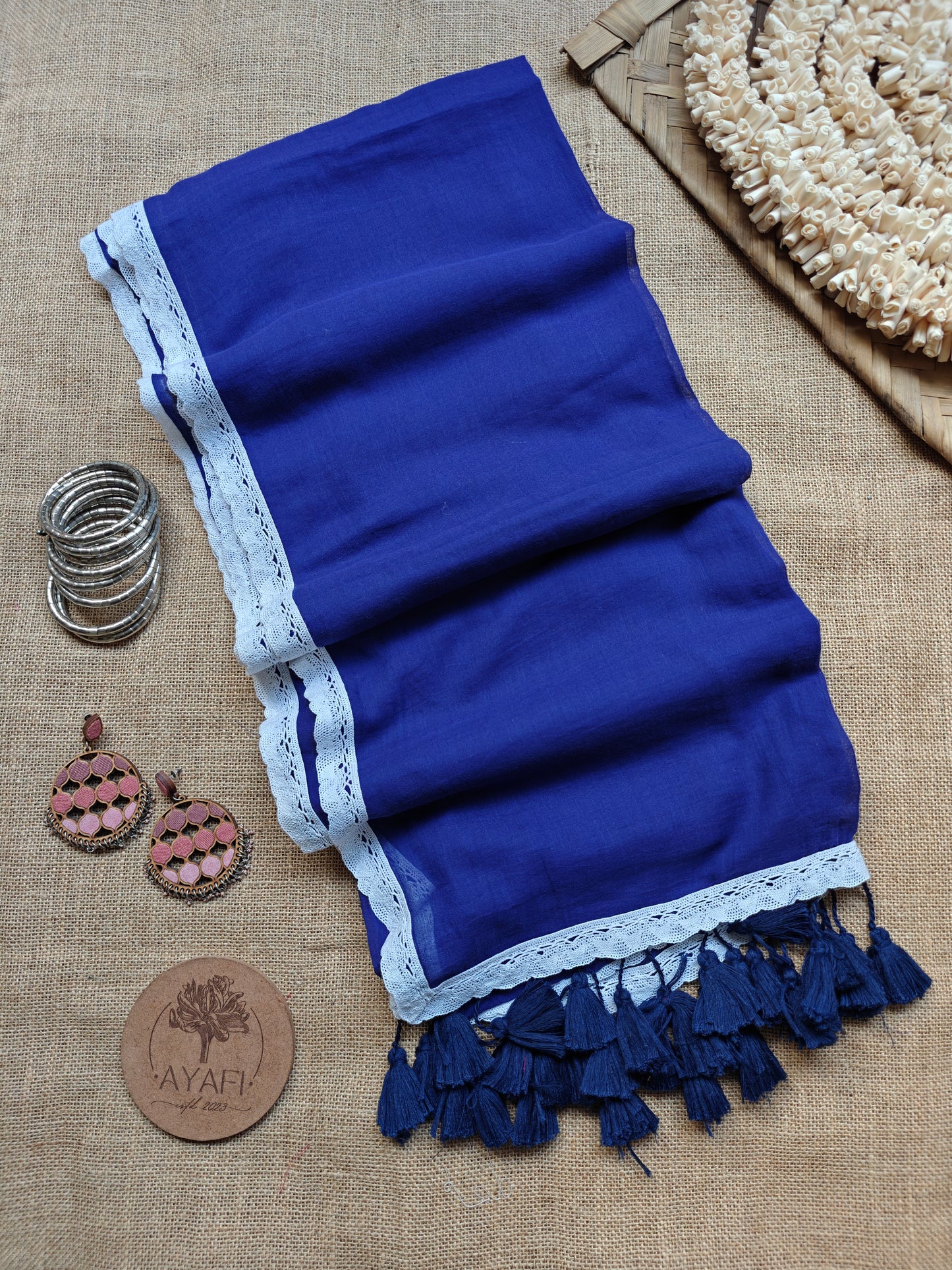 Midnight Blue Dainty Lace Reverie