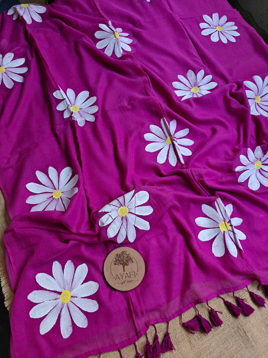 Gale Daisy Hand-Painted Saree