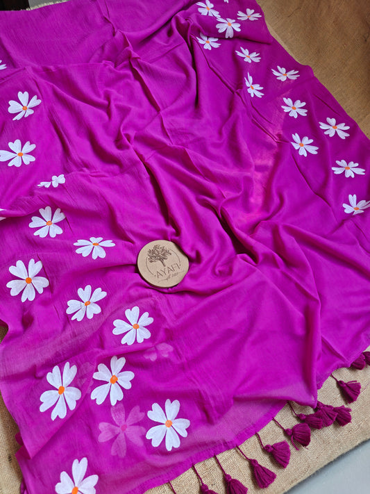 Gale Jasmine Hand-Painted Saree