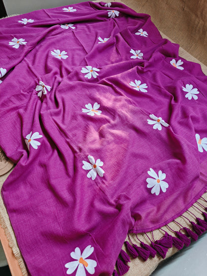 Gale Jasmine Hand-Painted Saree