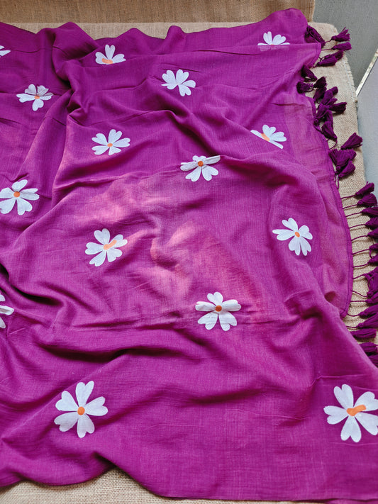 Gale Jasmine Hand-Painted Saree
