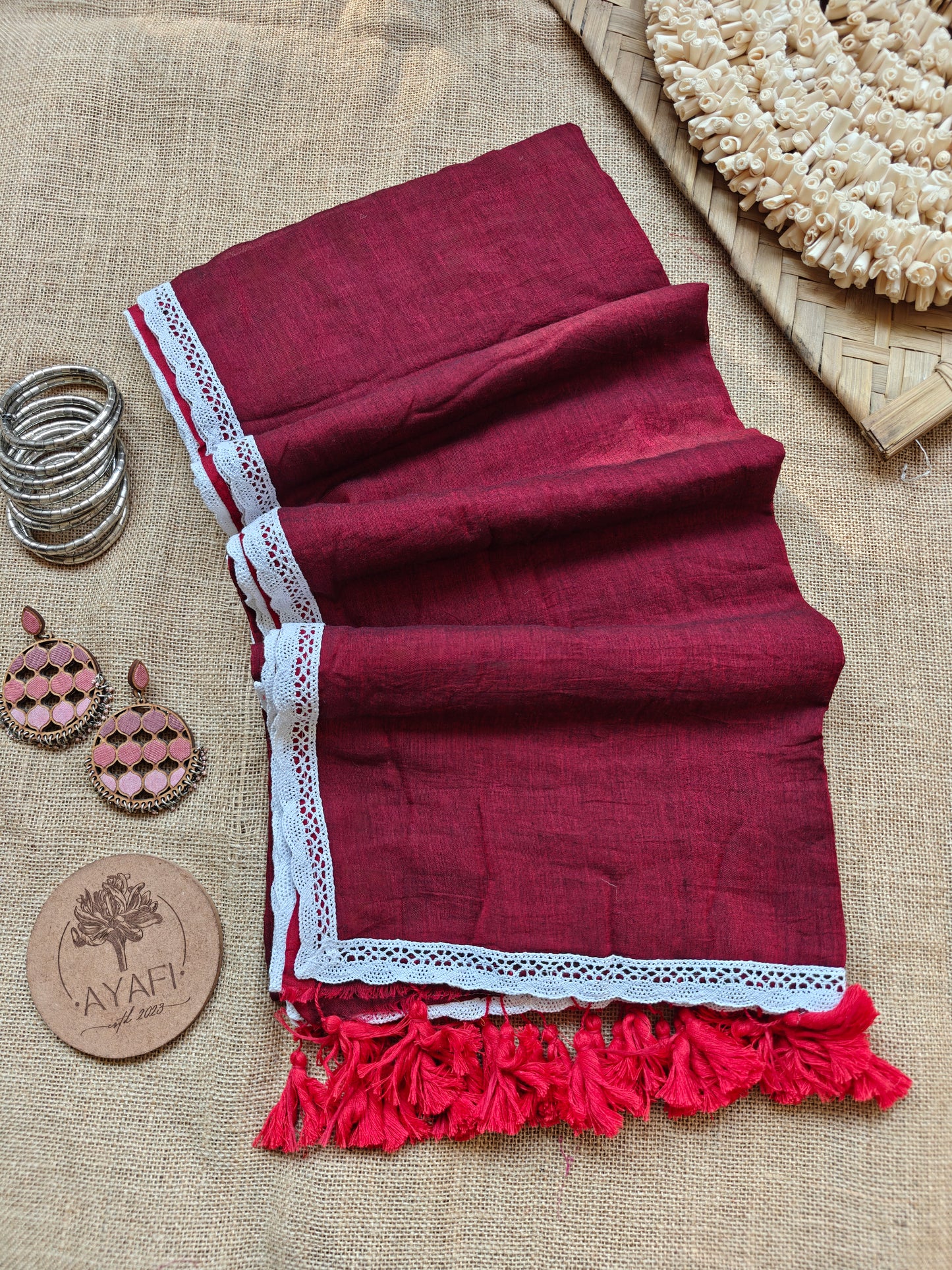 Carmine Dainty Lace Reverie