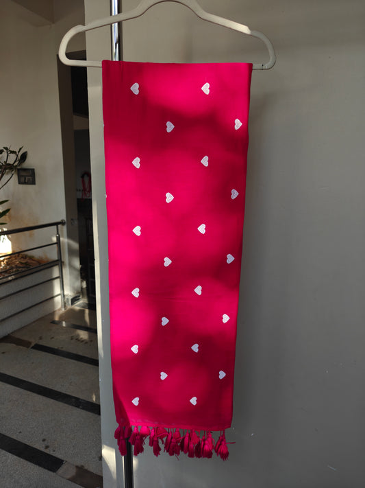 Cerise White Hearts
