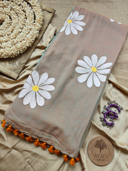 Spice Daisy Hand-Painted Saree