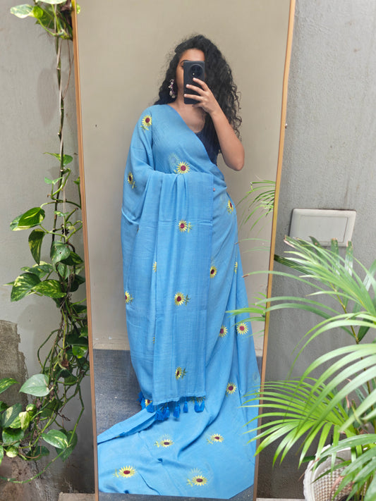 Denim Blue Sunflower