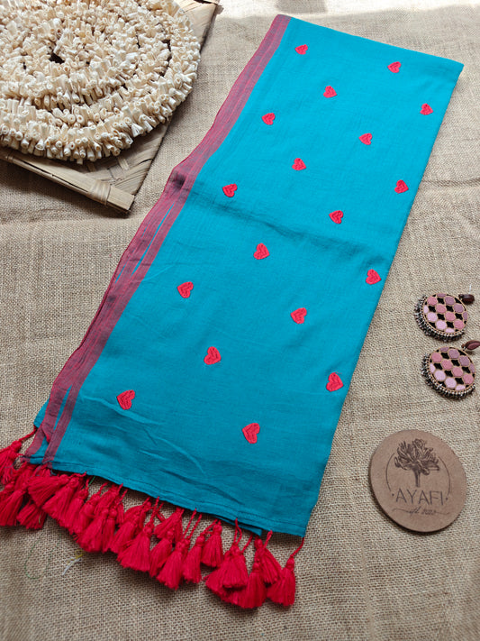 Aqua Red Hearts