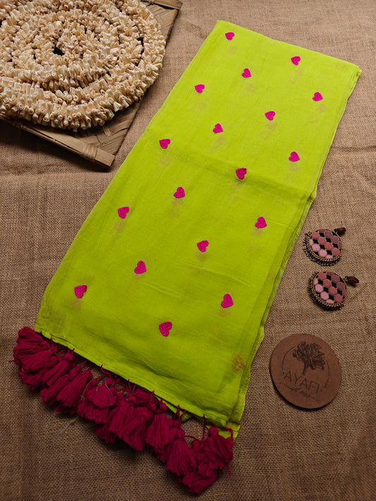 Chartreuse Pink Hearts