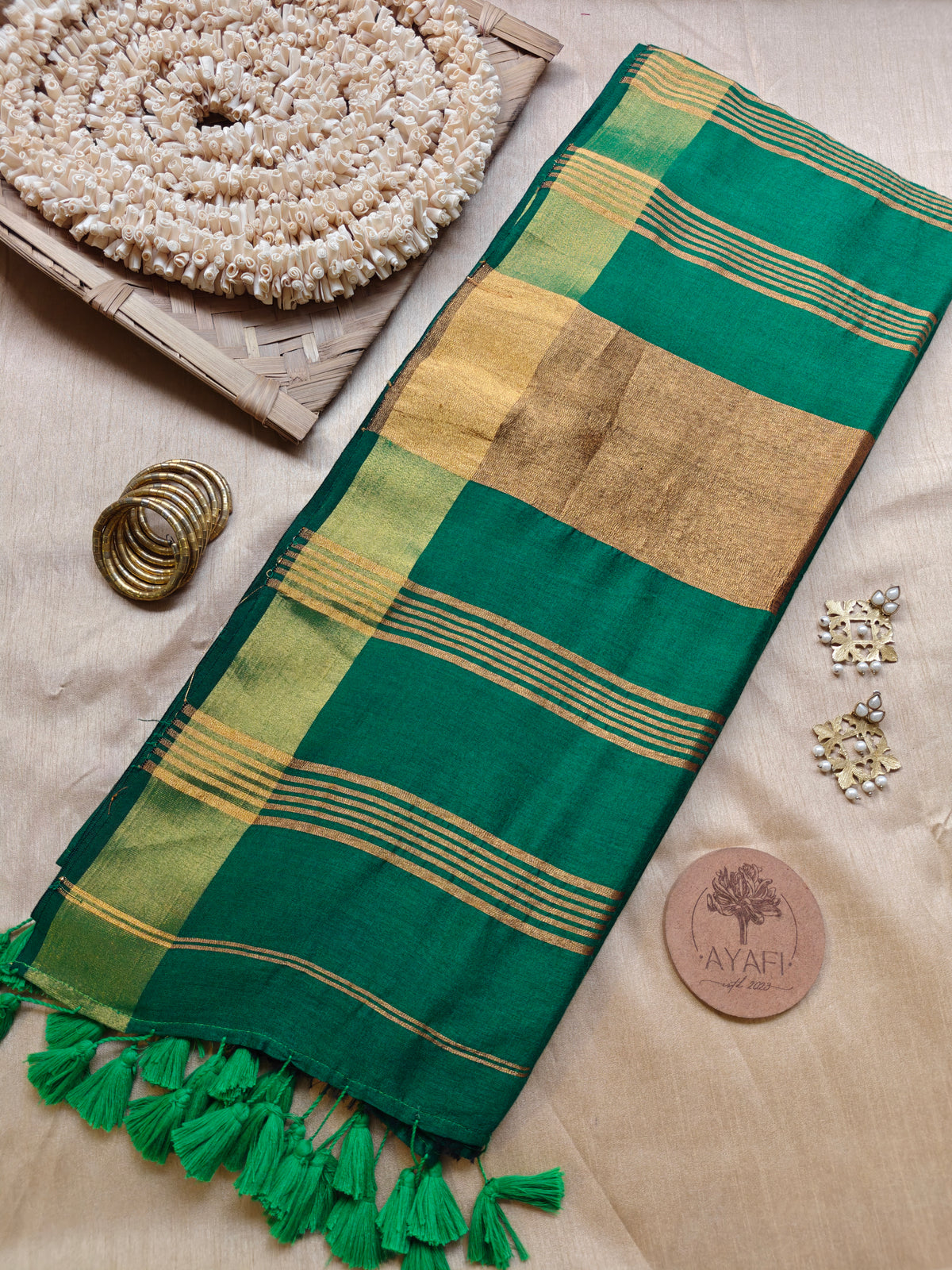 Green Zari Pallu Modal Cotton Saree
