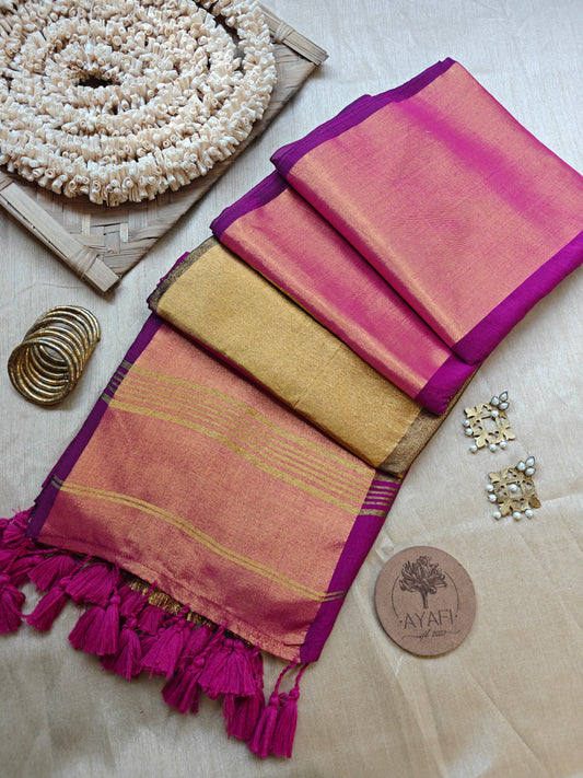 Pink Zari Pallu and Border Modal Cotton Saree